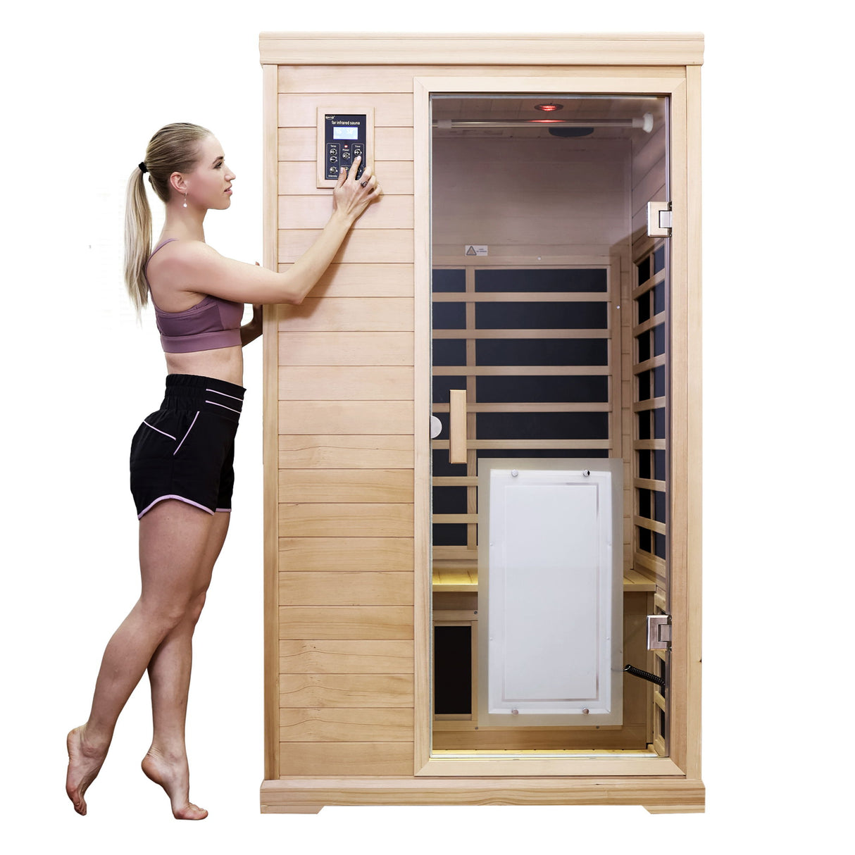 2 Person Far Infrared Hemlock Indoor Sauna Room - Natural