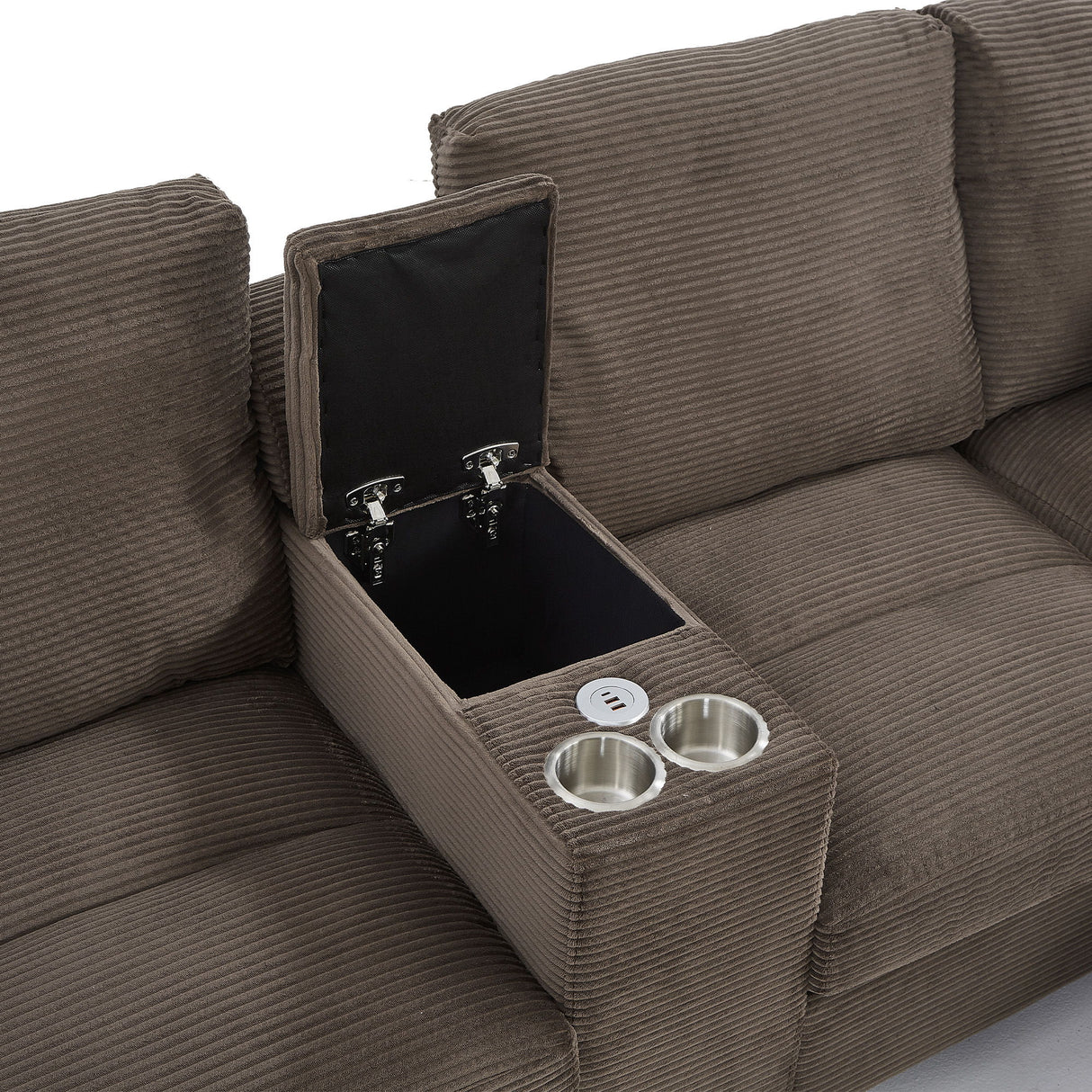 Modern U-Shaped Sectional Sofa With Storage Ottomans