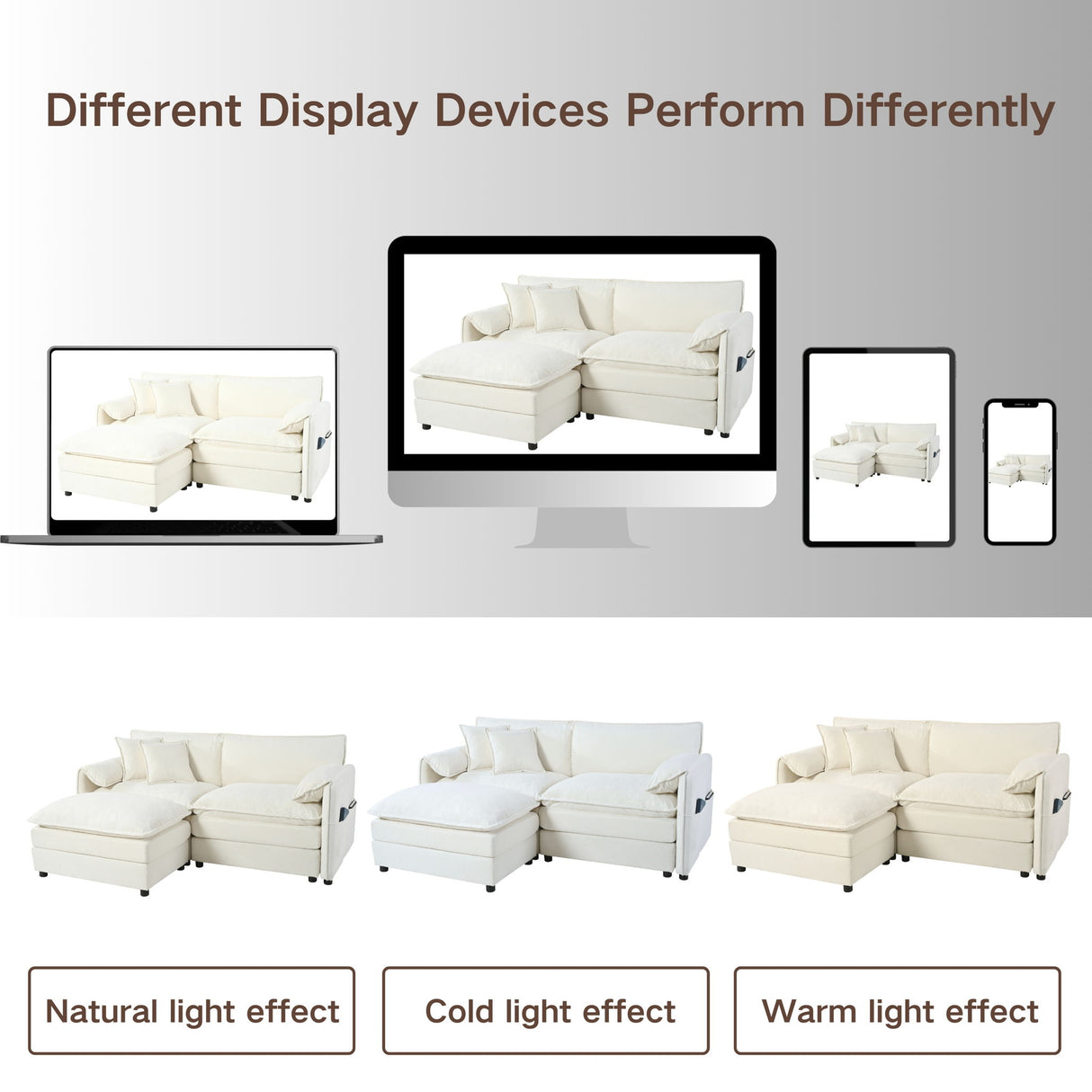 Oversized Chair With Movable Ottoman, Soft Upholstered Lounge Chair