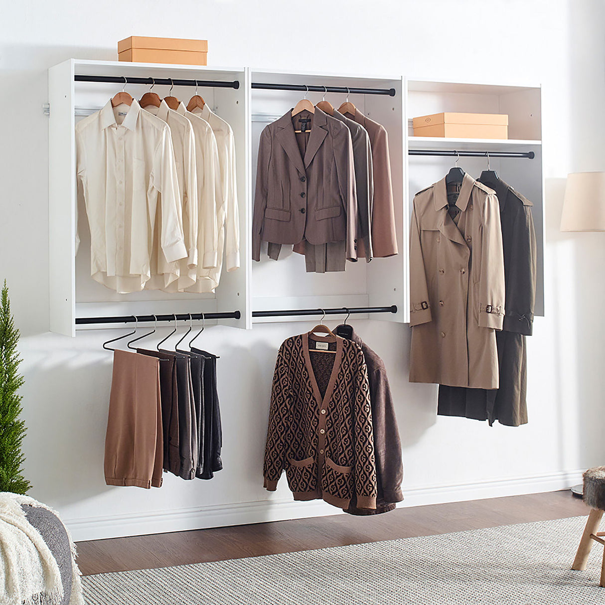 Devi - Wall Mounted Closet System, Modular Units