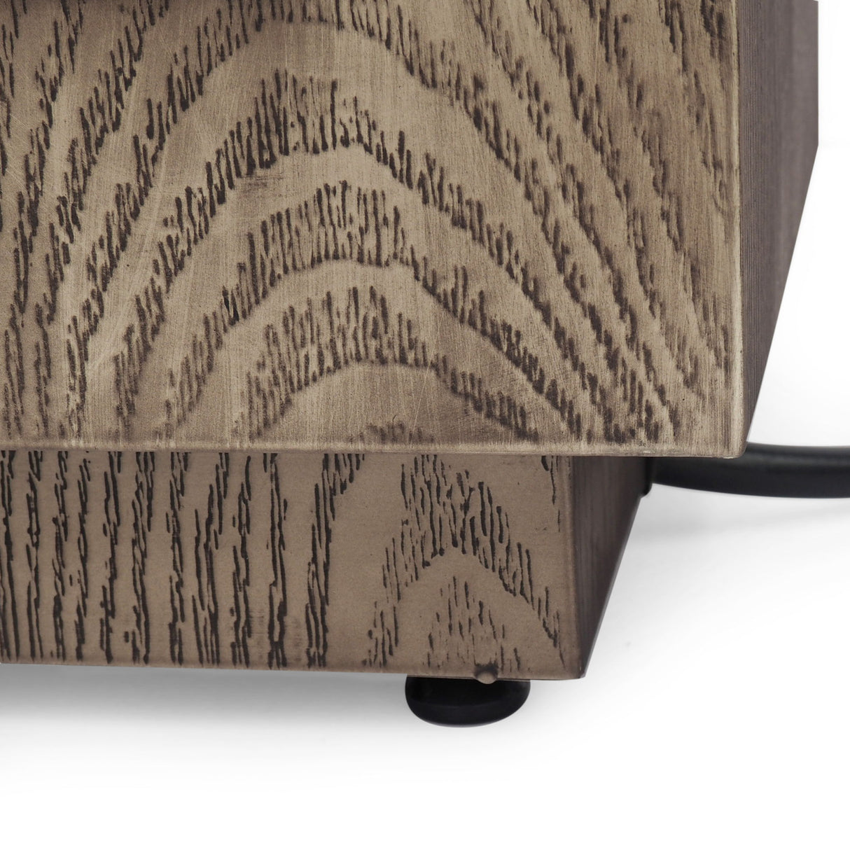 Wellington Square Iron Fire Pit With Wood Pattern Design And 50,000 Btu Output