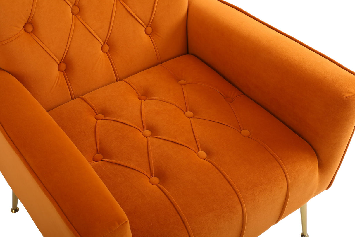 Modern Accent Chair With Ottoman, Comfy Armchair For Living Room