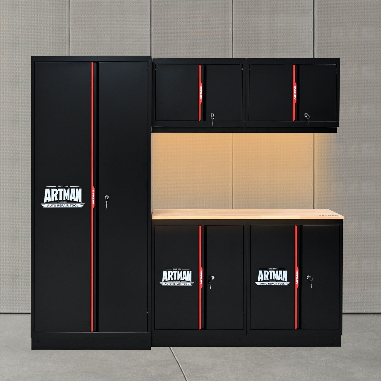 Steel Filing Cabinet With Compartments For Office Use, Storage, File Storage, Archives, And High And Low Cabinets - Black / Red