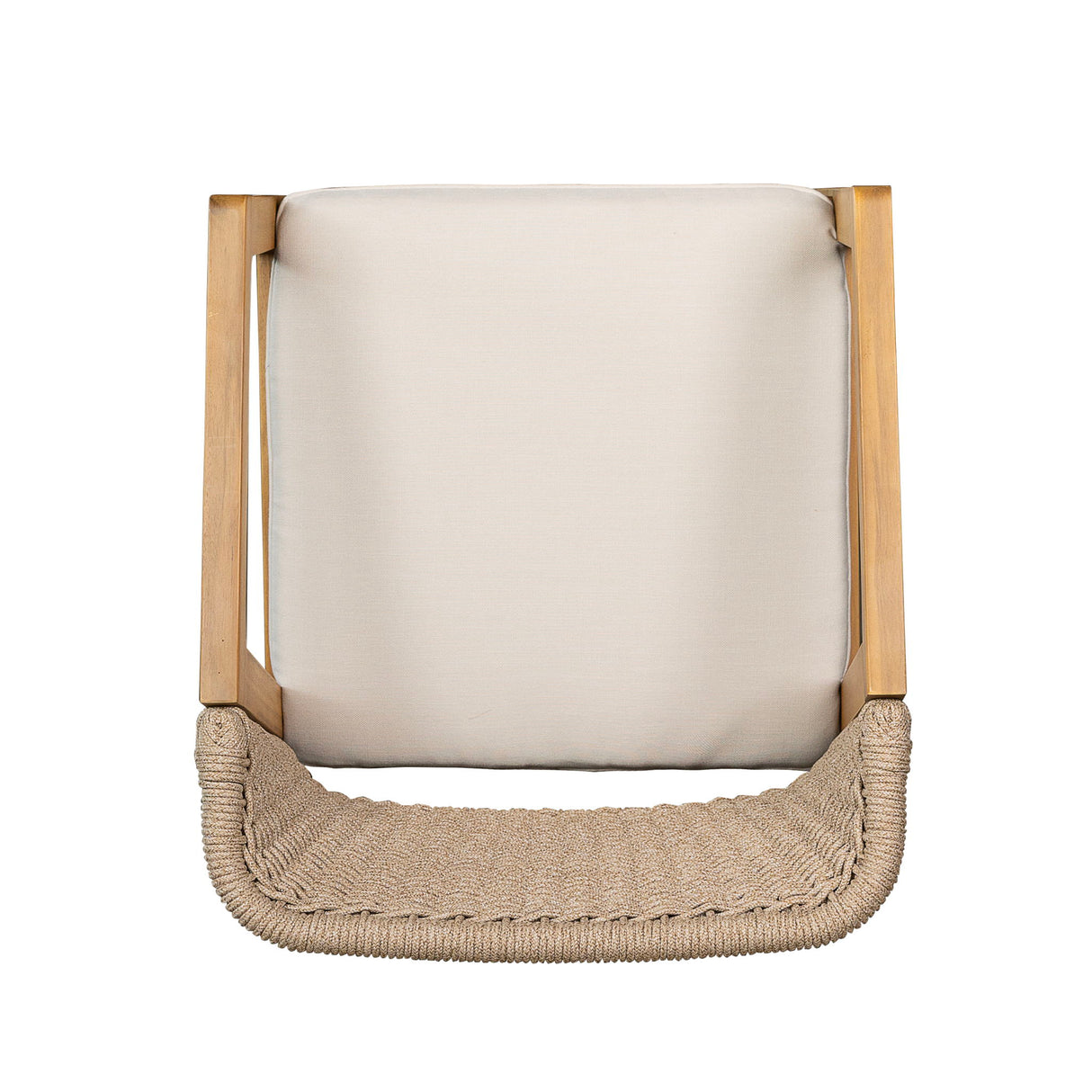 Outdoor Dining Set 1 Table 4 Chairs (Set of 5) - Teak / Beige