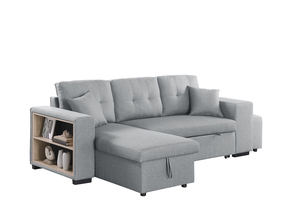 Daniel - Upholstered Reversible Sectional With Pull Out Loveseat