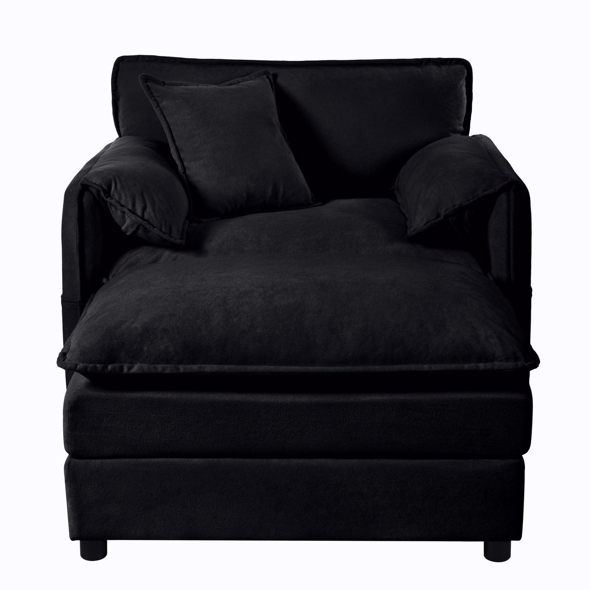 Oversized Chair With Movable Ottoman, Soft Upholstered Lounge Chair