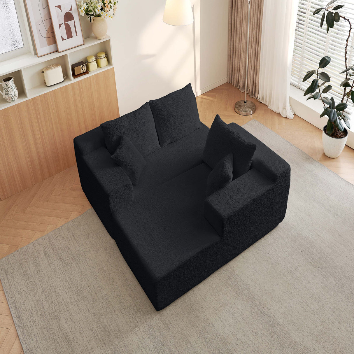 Modular Cloud Sectional Couch With L Shape Chaise, Deep Seat