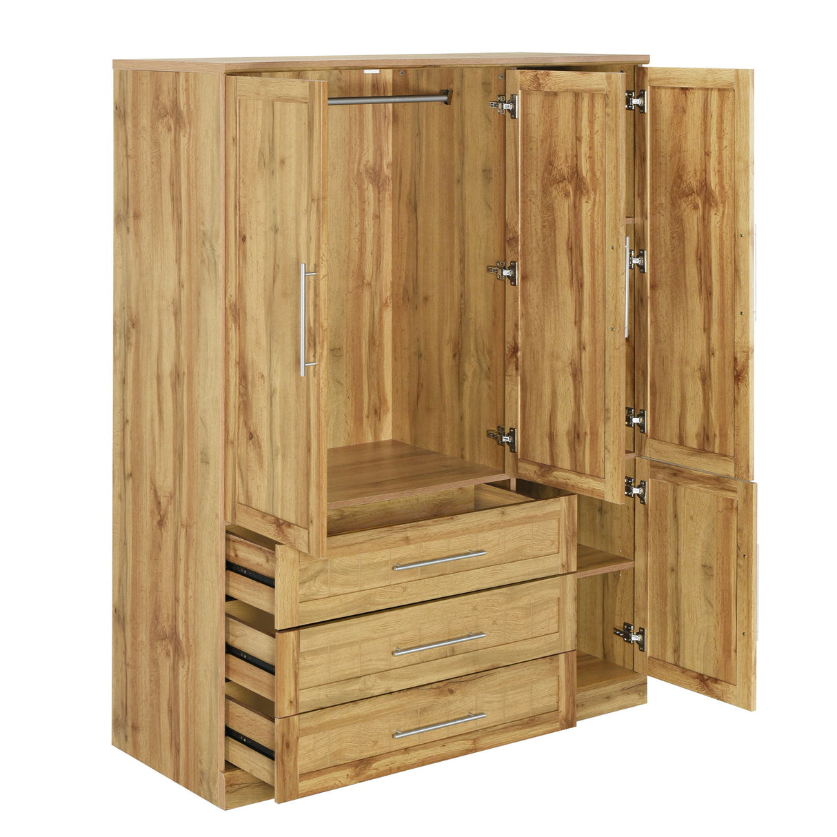 4 Door Wardrobe Armoire With 3 Drawers