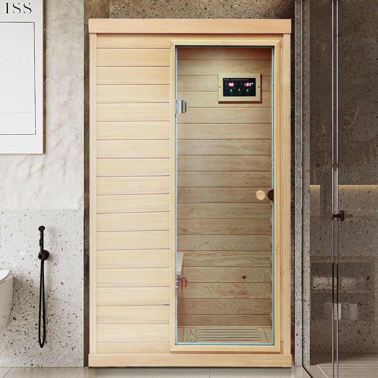 Hemlock Mini 1 Person Far Infrared Door Indoor Sauna Room
