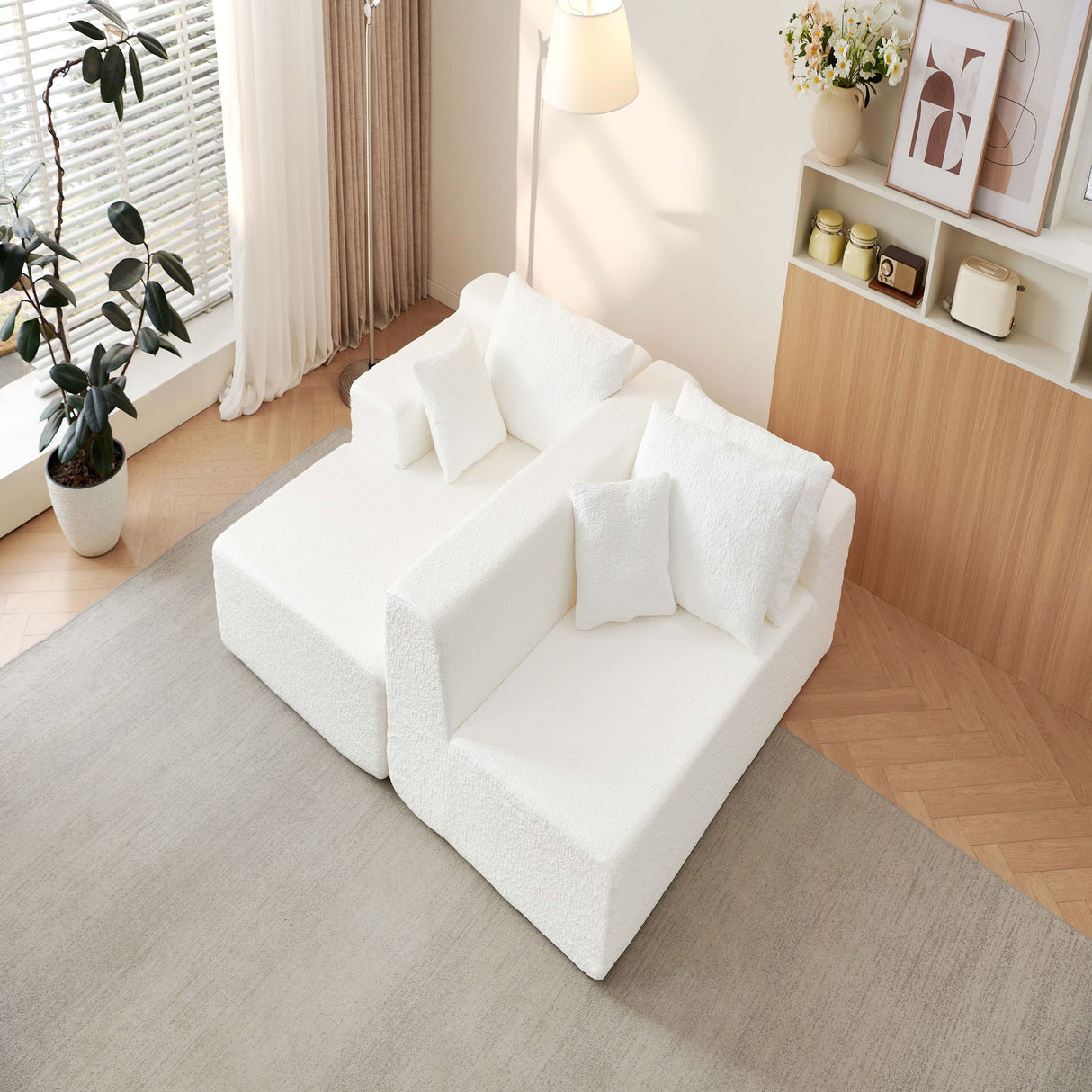 Modular Cloud Sectional Couch With L Shape Chaise, Deep Seat