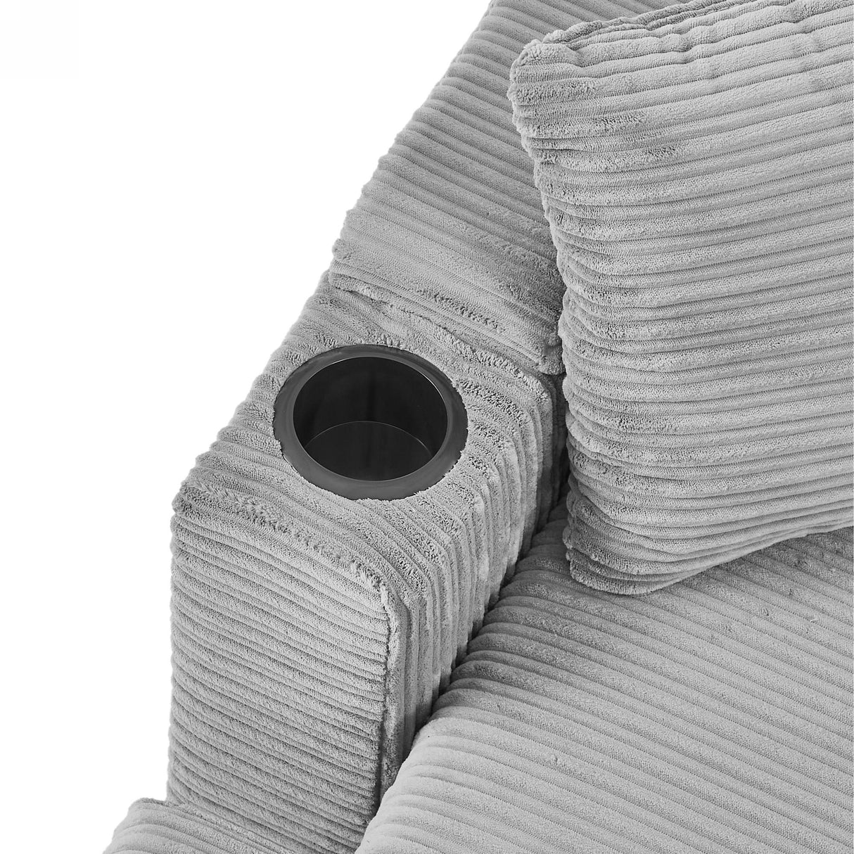 Modern Style Loveseat Sofa Sectional Sofa Couch With Storage Space, A Movable Ottoman, Two USB Ports, Two Cup Holders, A Phone Holder For Living Room