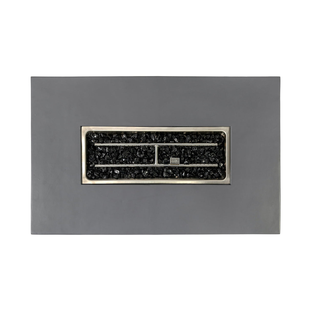 Volon - Rectangular Fire Pit Table, Propane Powered, 50,000 BTU - Light Gray