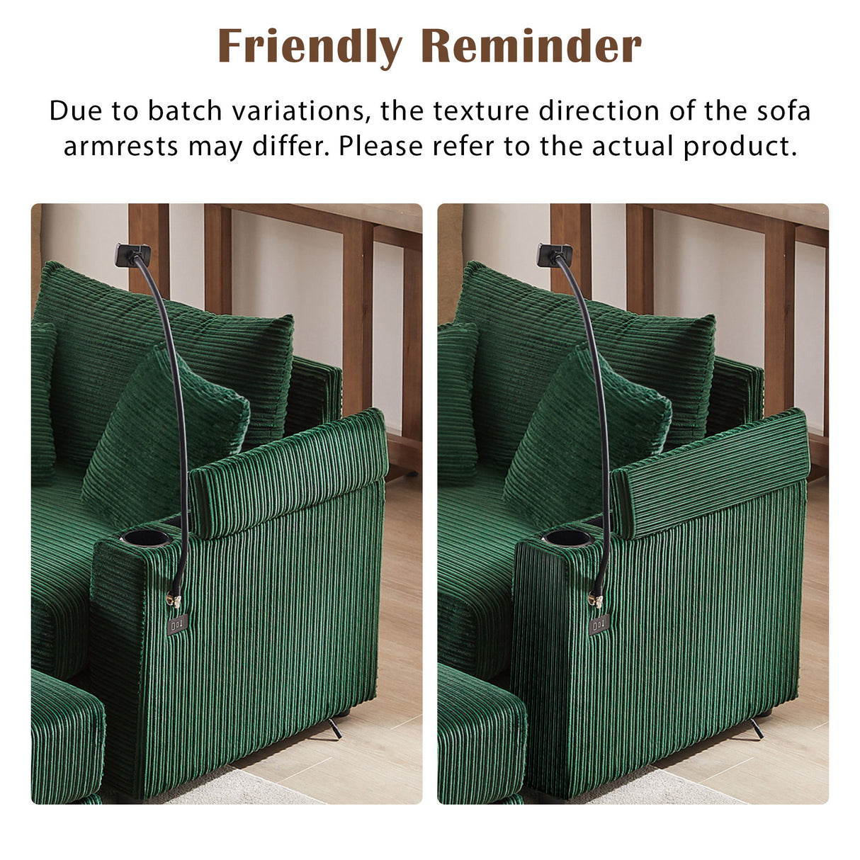 Single Sofa Couch With Storage Space, Movable Ottoman, USB Ports, Cup Holders, Phone Holder