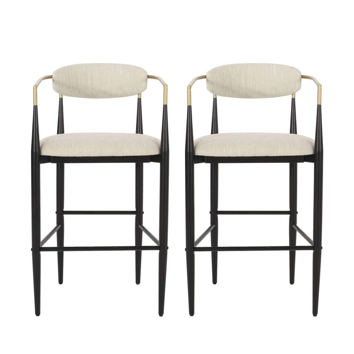 Upholstered Bar Stools With Backs For Kitchen Island (Set of 2)