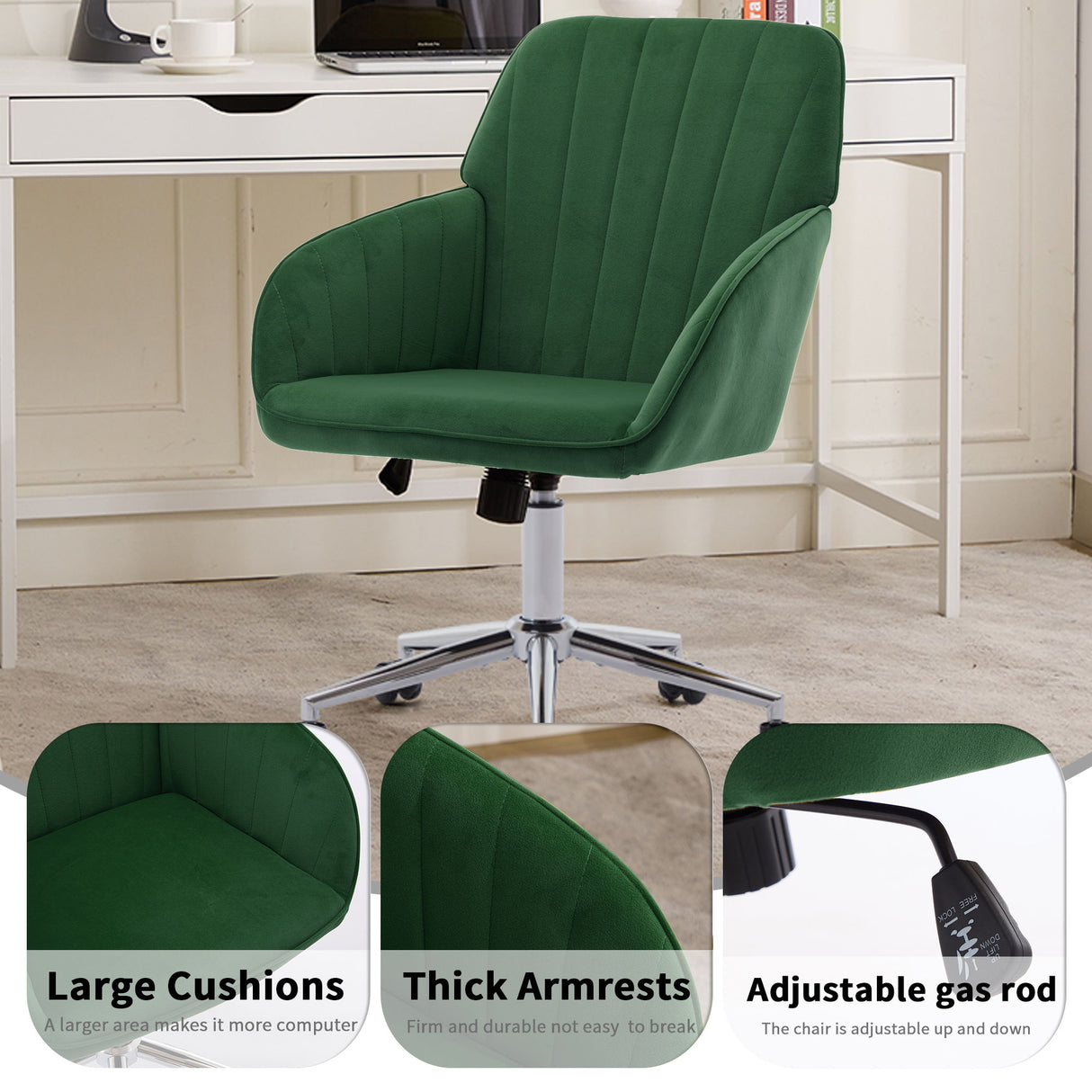 Adjustable Ergonomic Office Chair, Swivel Backrest Seat