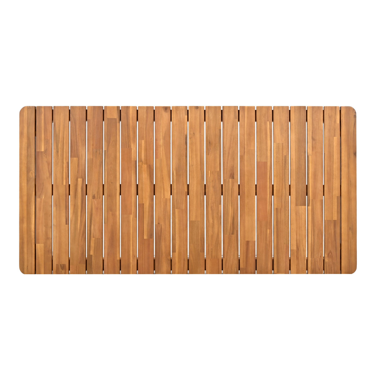 7 Piece Patio Dining Set, Slatted Table & 6 Chairs For Patio Garden - Mocha / Teak