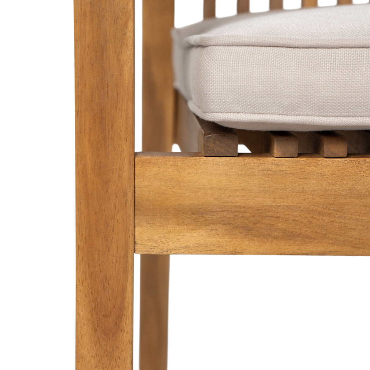 5 Piece Patio Furniture Set Acacia Wood Table And 4 Heavy Duty Cushioned Chairs