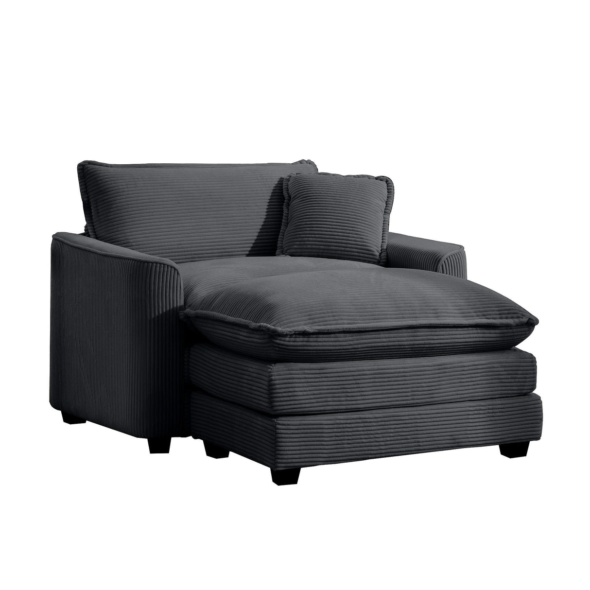 Classic Modern Comfortable Single Chair Deep Seat Sofa With Footstool