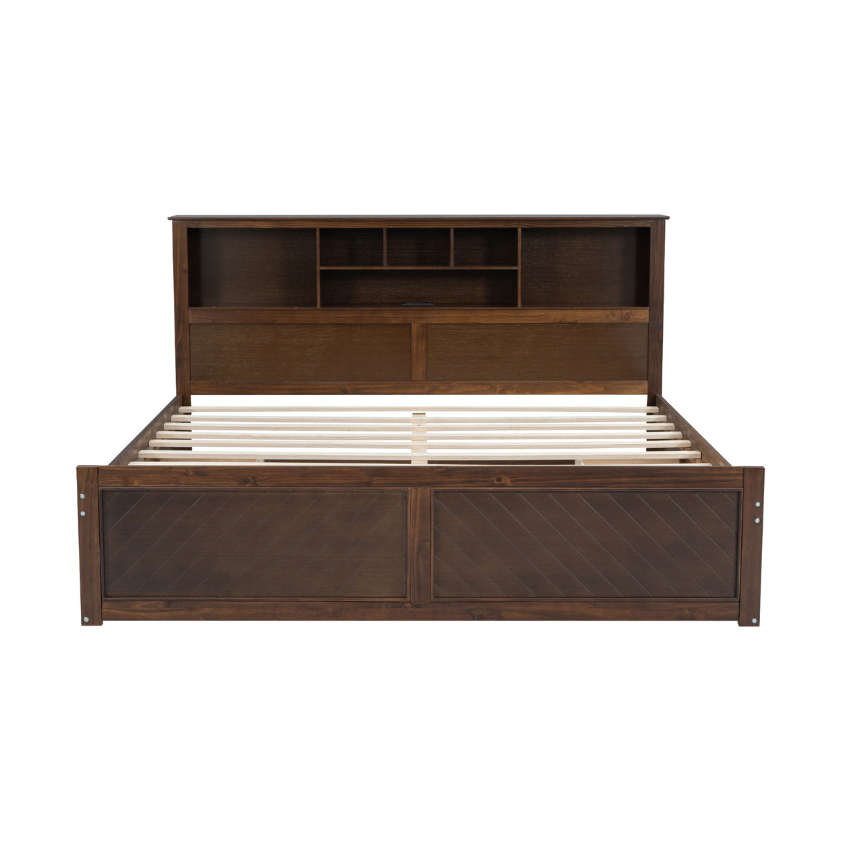 Platform Bed With Multi Storage Headboard, USB And Drawers