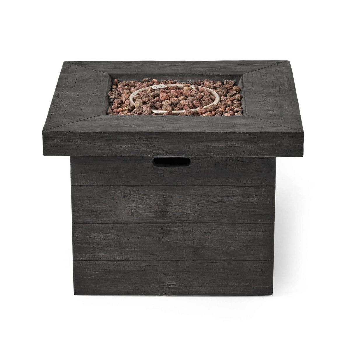 Anchorage - Wood Square Fire Pit 40, 000 Btu - Gray