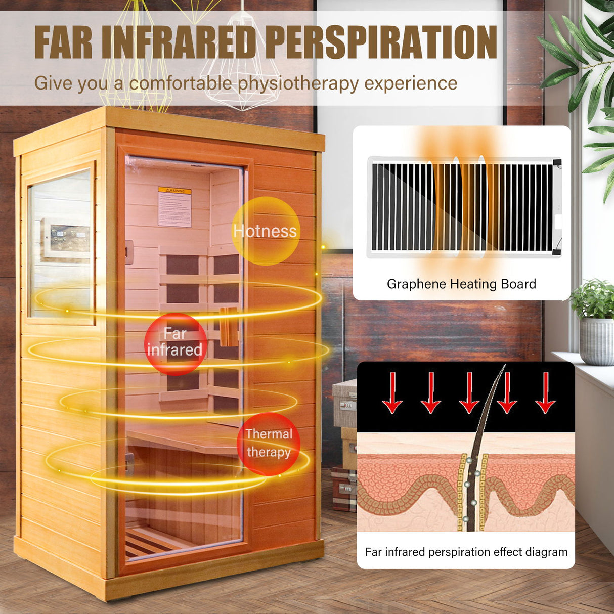 Infrared Sauna Room Single Room - Natural