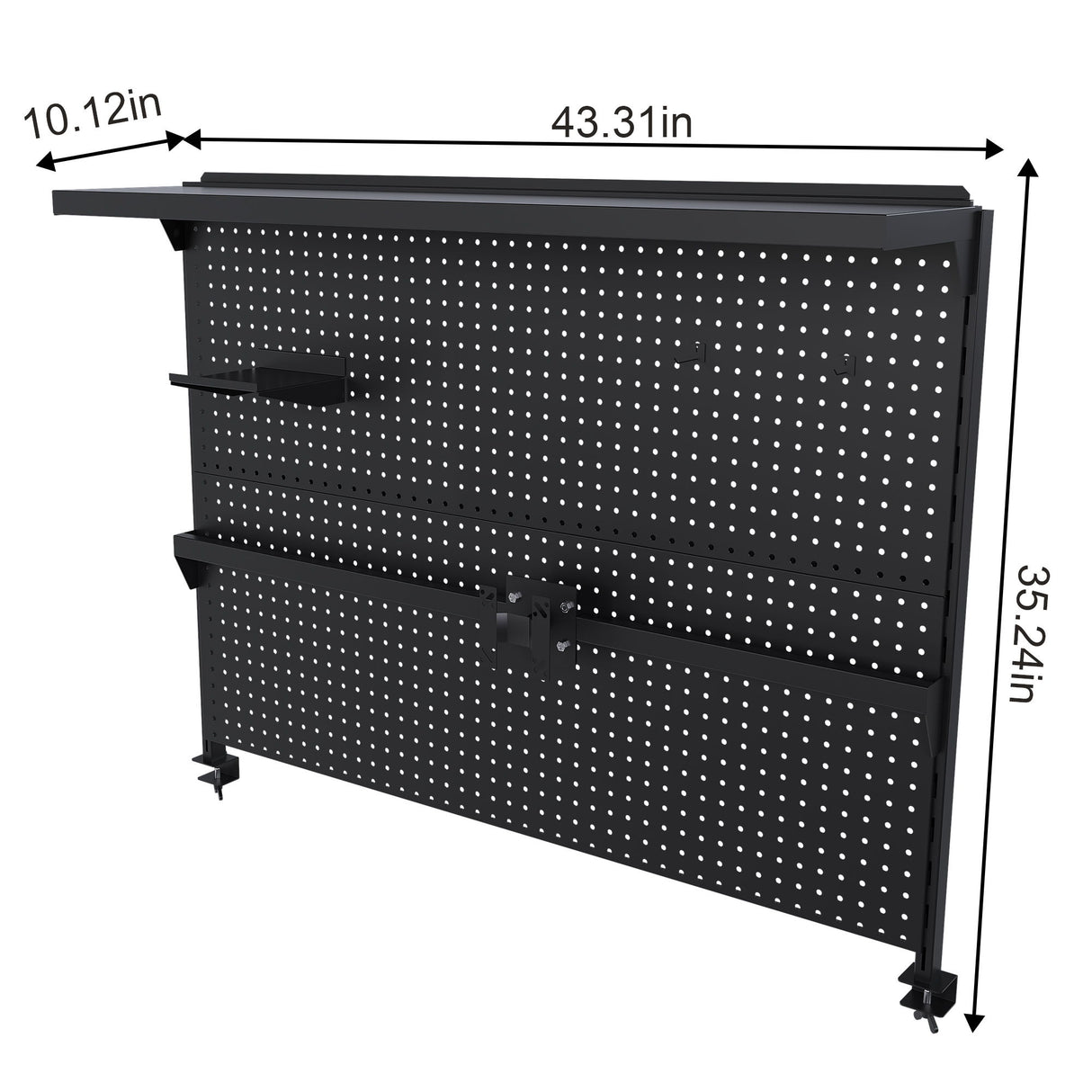 Clamp On Desk Pegboard With Single Monitor Stand
