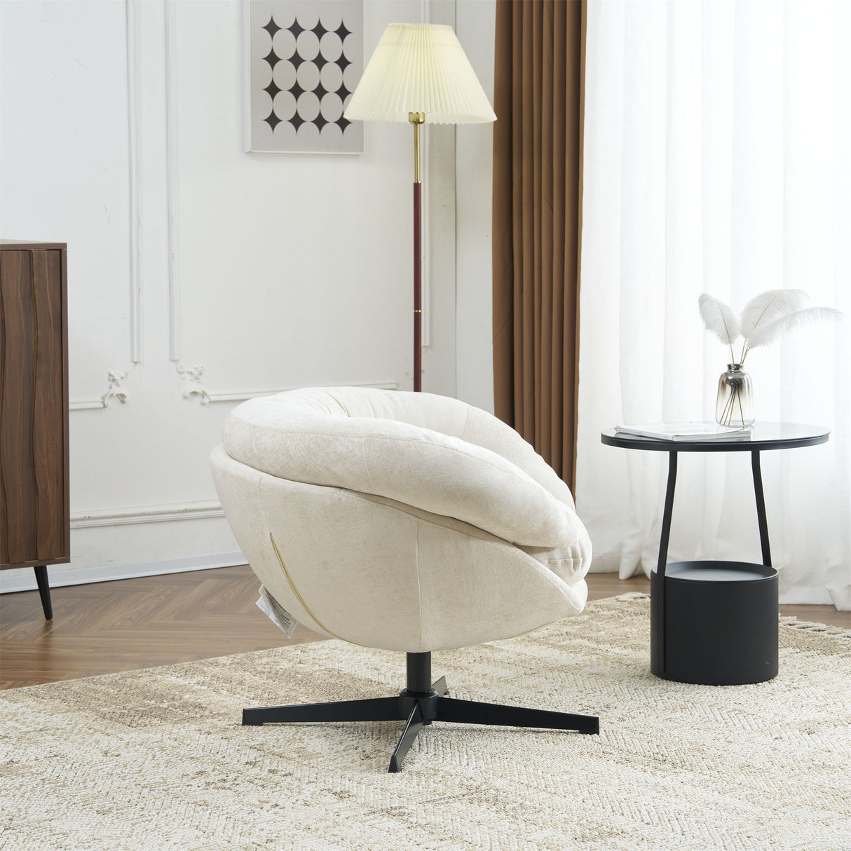 Modern Chenille Office Chair With 360 Degree Swivel