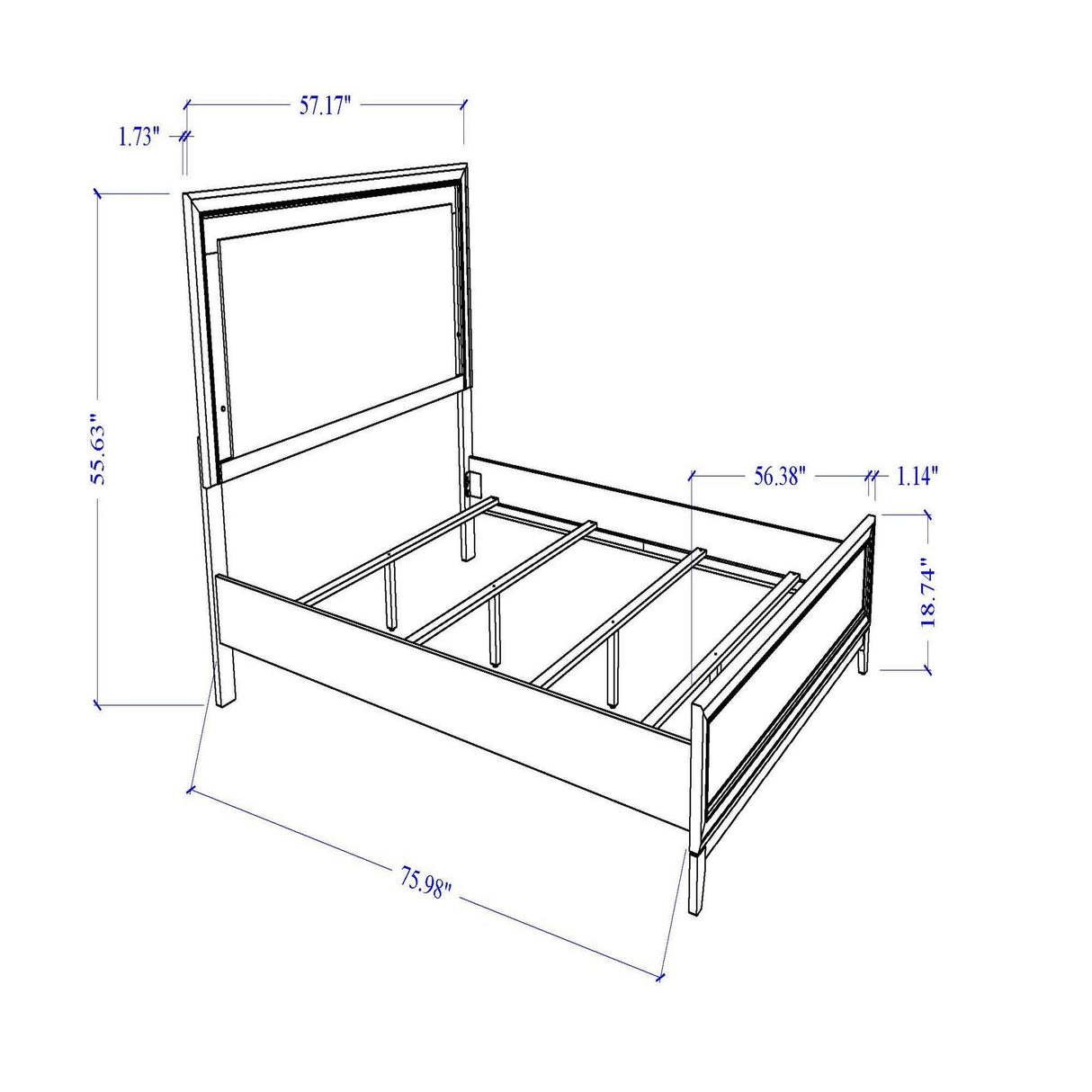 Almera - 5 Piece Bedroom Set With LED Lighting And Glitter Details
