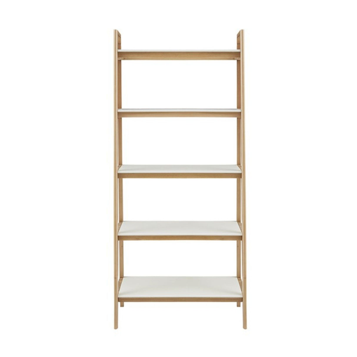 Parker - Bookcase With 5 Shelves - Off White / Natural