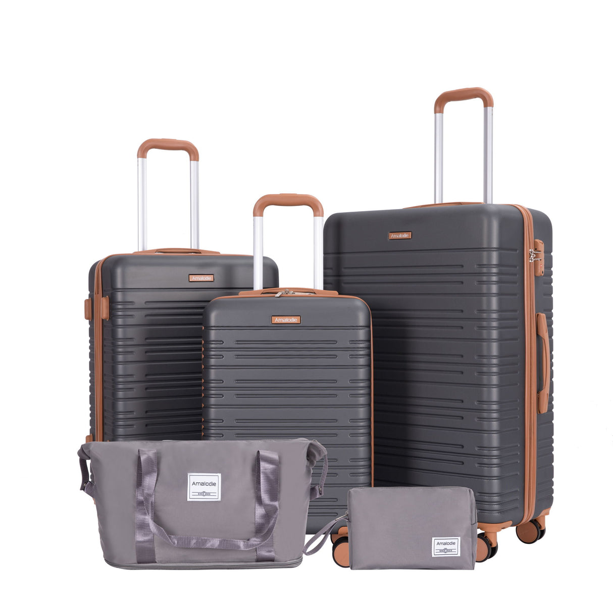 5 Piece Set Hard Case Spinner Wheels Luggage Sets With Tsa Lock