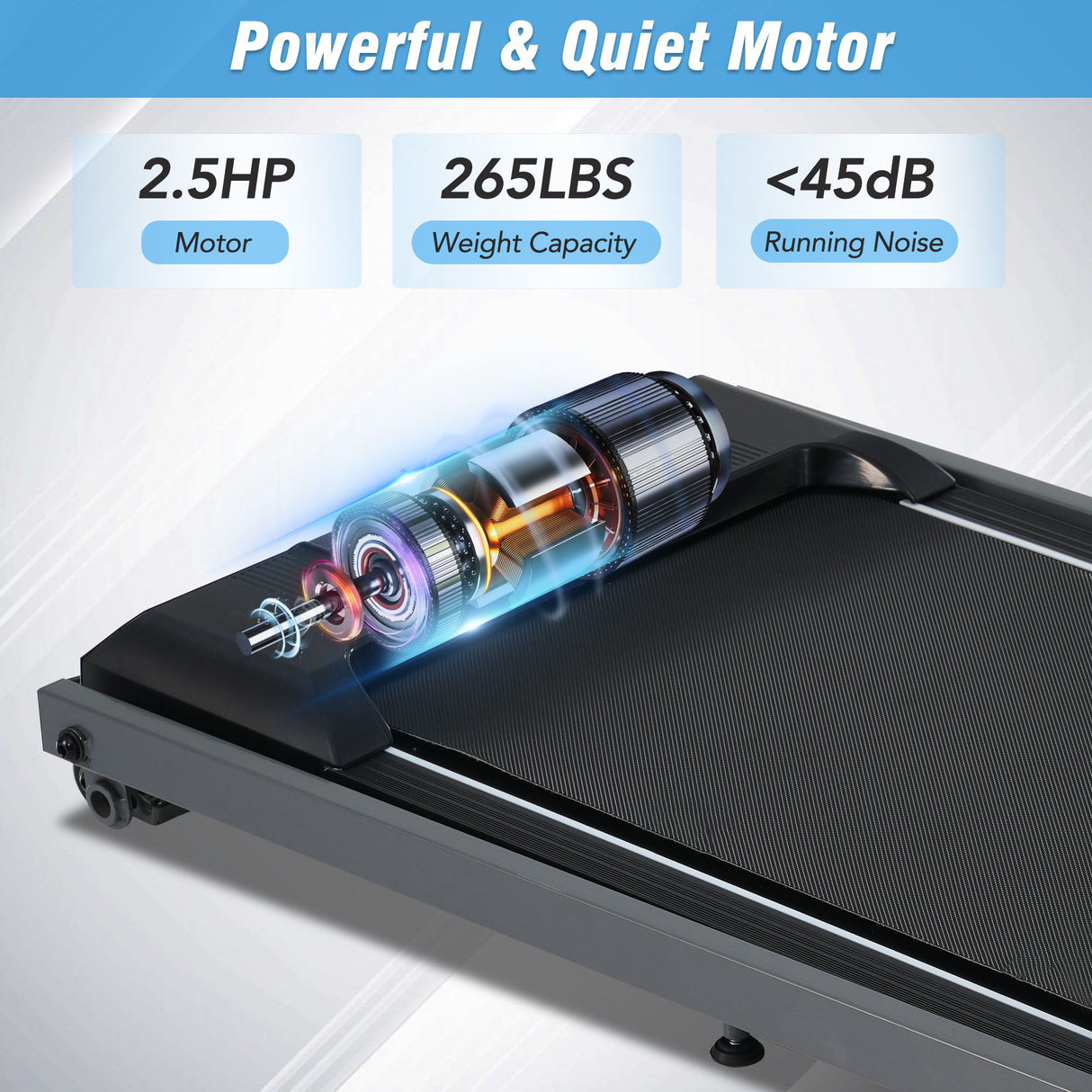 Folding Walking Pad Treadmill For Home With Incline 0.5 7.5Mph - Black