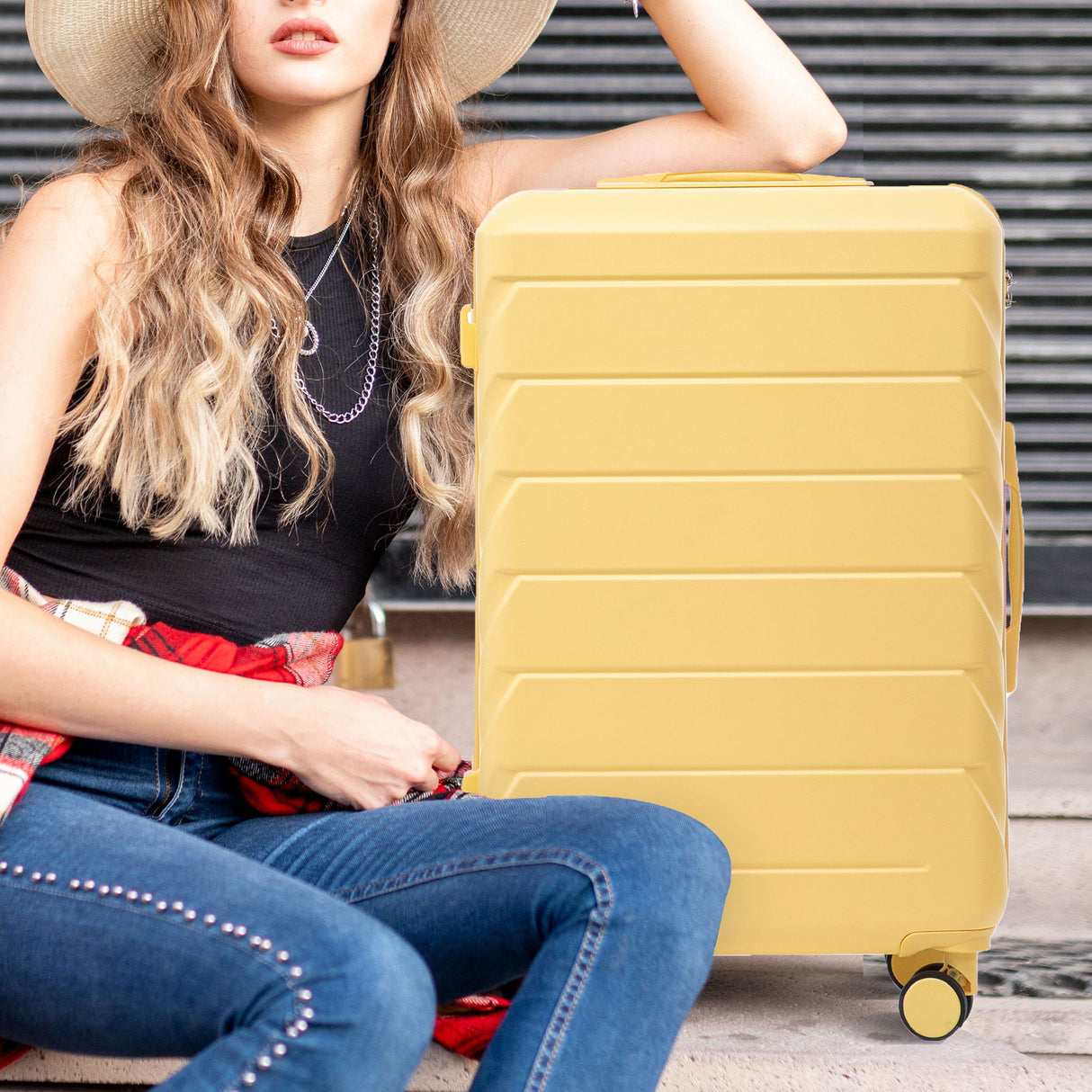 3 Pieces Set 20" / 24" / 28" Spinner Wheel Luggage With Combination Lock