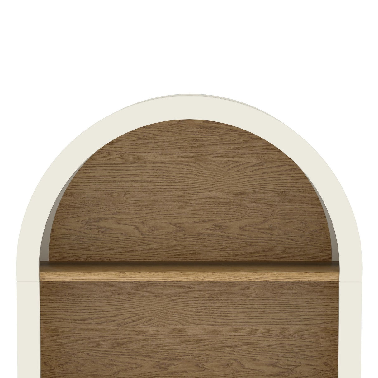 Arched Small Bookcase, Storage Cabinet, Bookshelf With 3 Shelves For Living Room - Oak / White