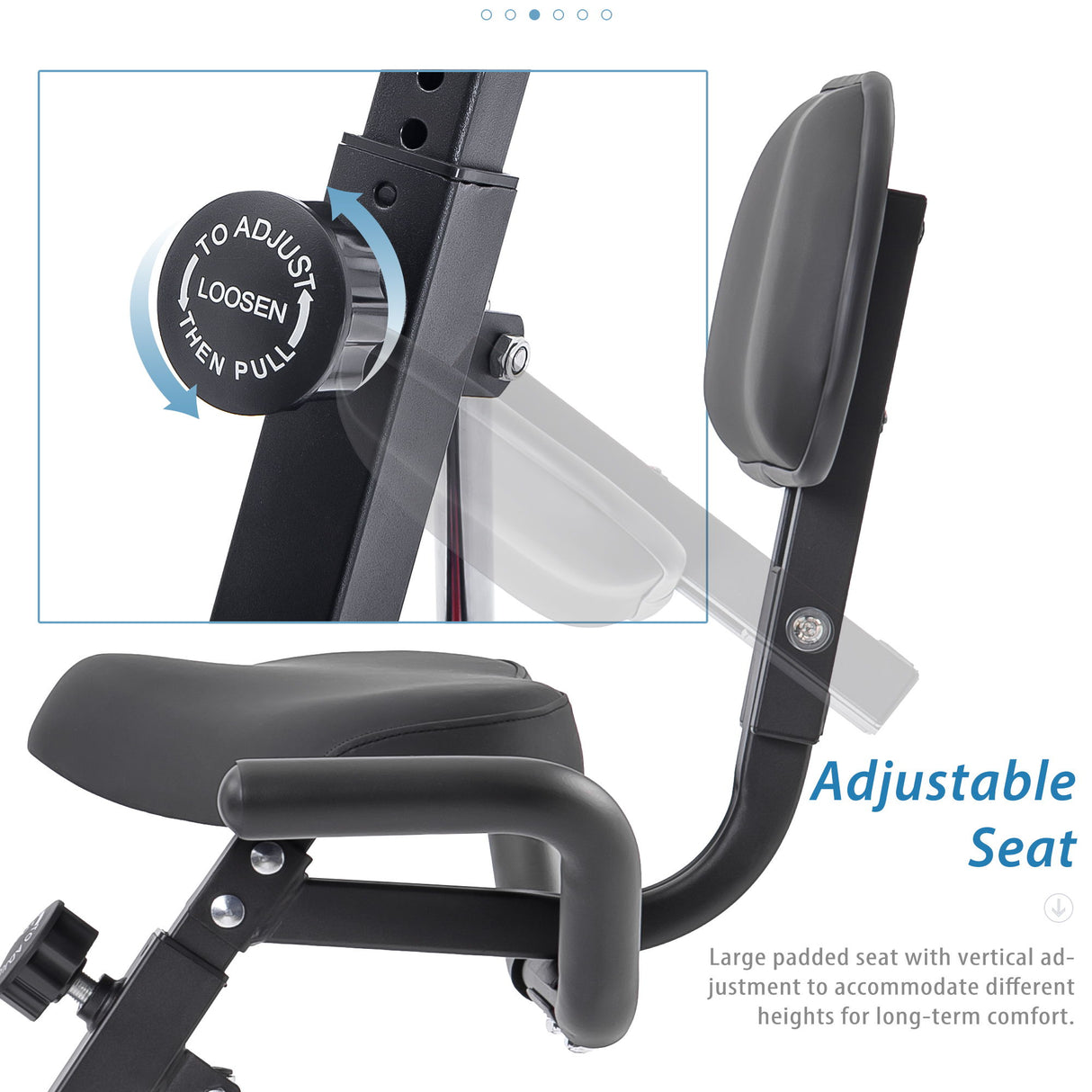 Exercise Bike Folding Stationary Bikes For Home With 16 Level Magnetic Resistance