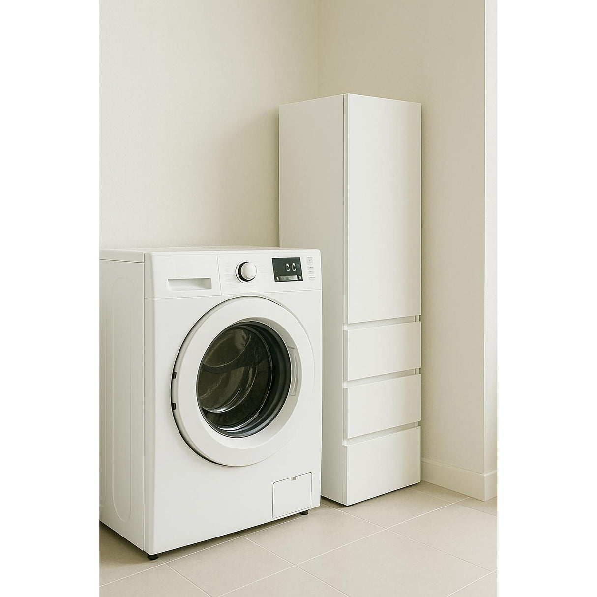 Elise - Modular Wood Closet System With Mirror In Versatile Storage Solution - White