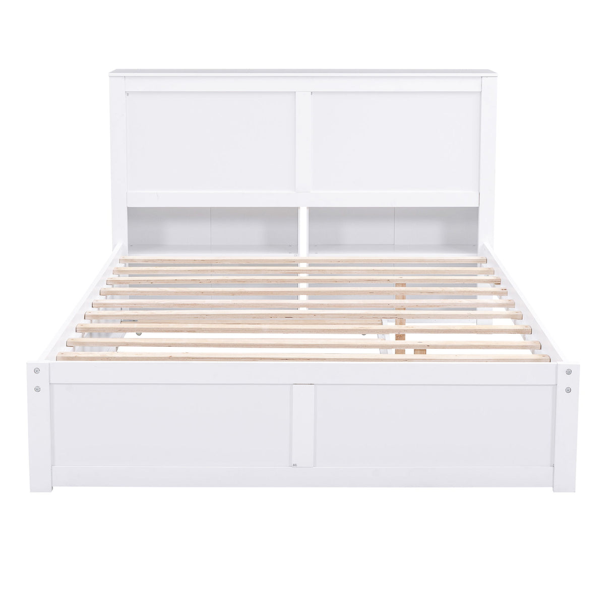 Storage Platform Bed With Pull Out Shelves And Trundle