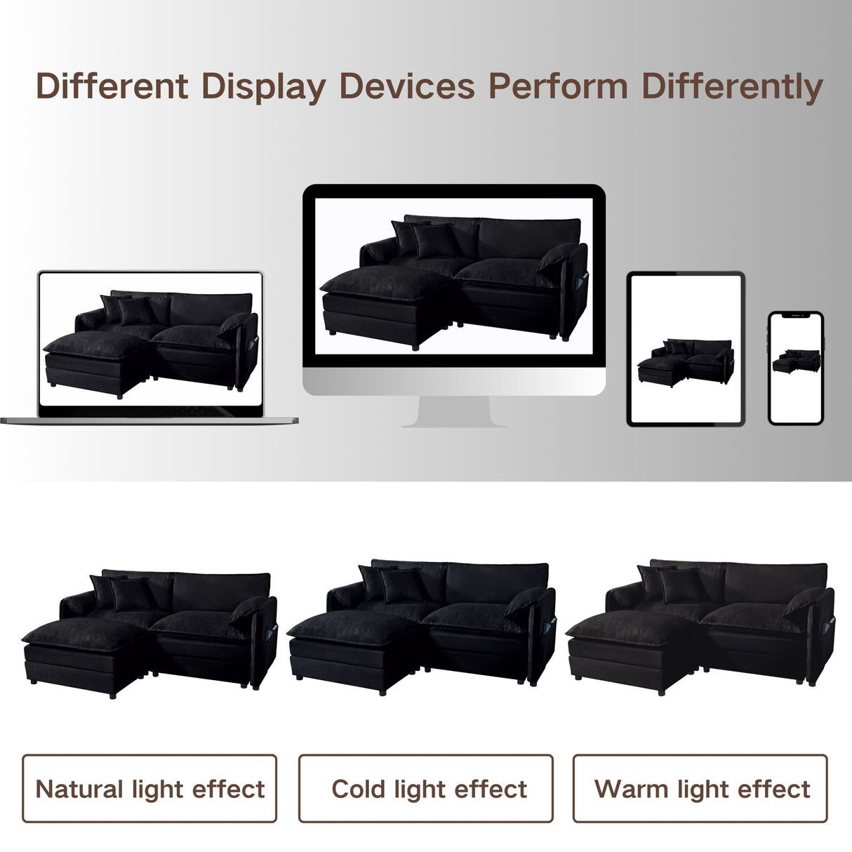 Oversized Chair With Movable Ottoman, Soft Upholstered Lounge Chair