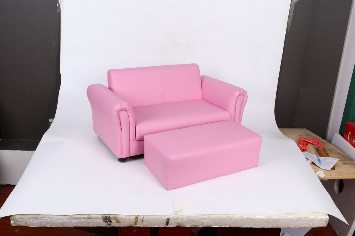 Kids Club Chair Sofa / Sectional And Ottoman - Pink