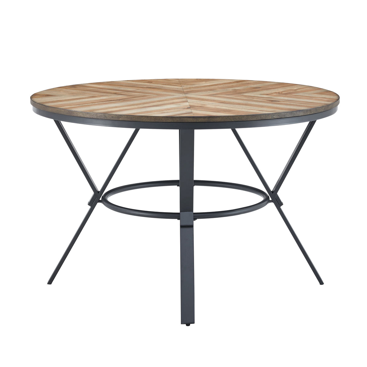 Contemporary Indoor Dining Set With Metal Legs, Birch, And Metal - Black / Natural