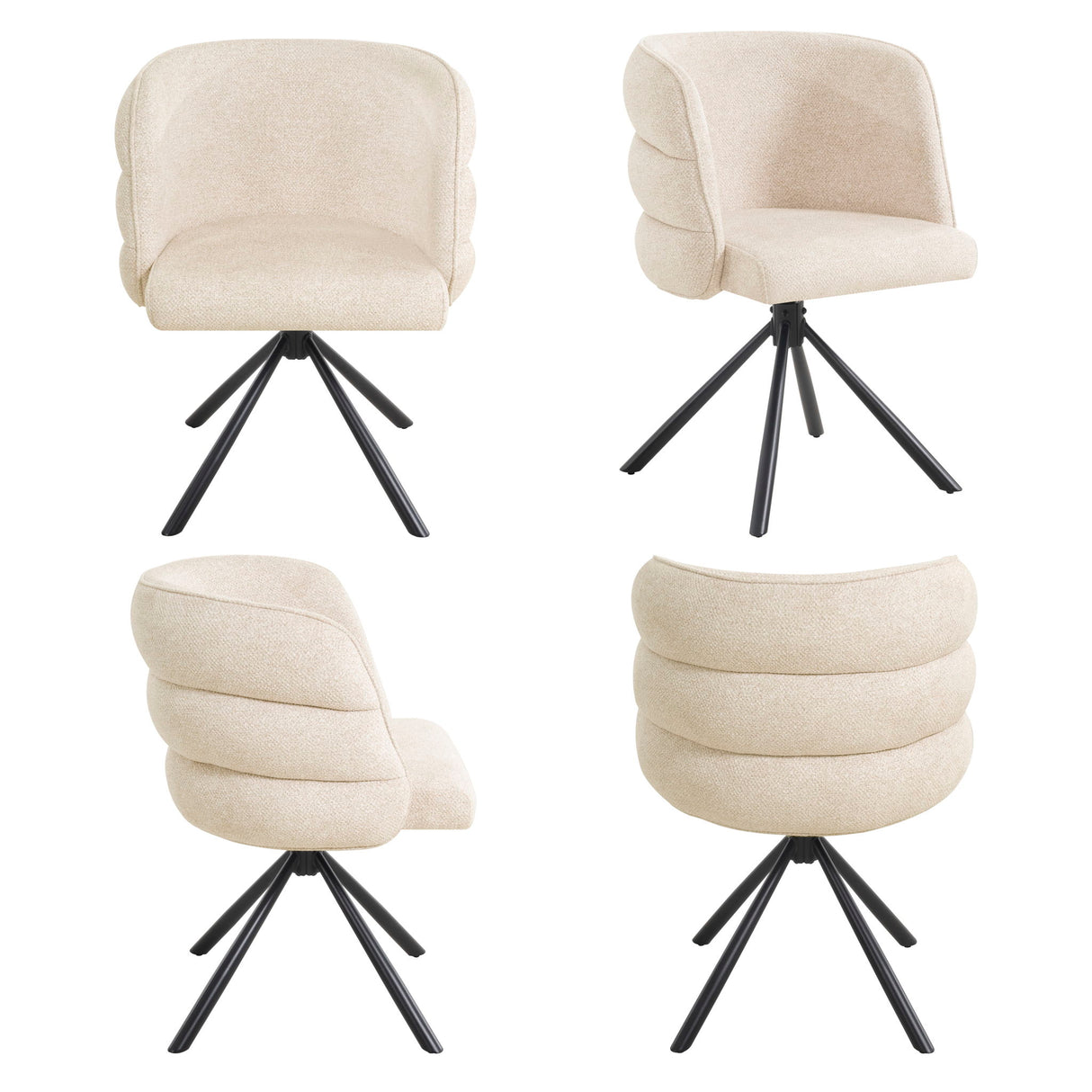 270 Degree Swivel Upholstered Desk Chairs (Set of 2)