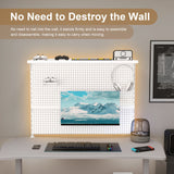 Clamp On Desk Pegboard With Single Monitor Stand