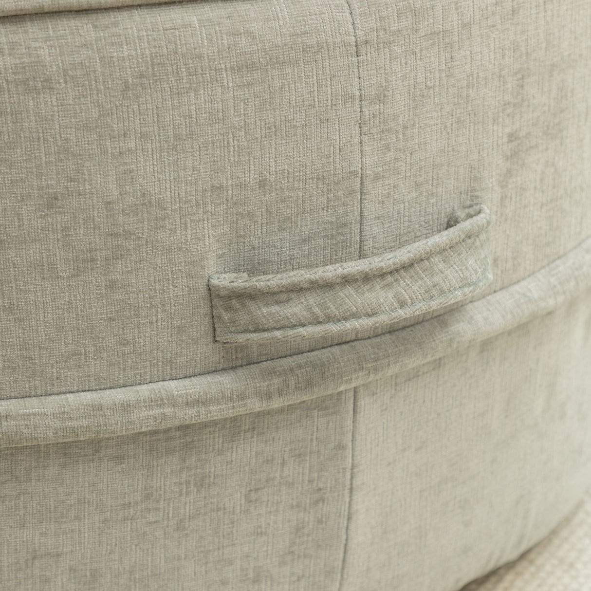 Modern Oversized Round Barrel Accent Chair With Ottoman