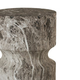 Outdoor Geometric Round End Table - Marble