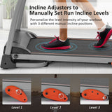 Foldable Treadmill With Incline For Running Walking Exercise - Black