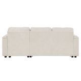 Convertible L Shaped Sofa Couch With Storage, Cup Holders, USB Ports