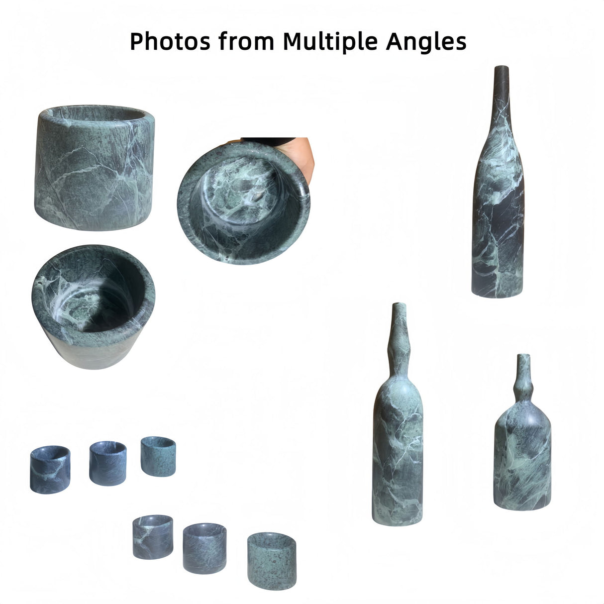 7 Pieces Luxury Natural Marble Living Room Accessories Set