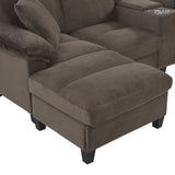 Modern U-Shaped Sectional Sofa With Storage Ottomans