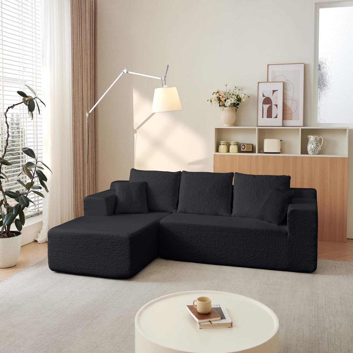 Modular Cloud Sectional Couch With L Shape Chaise, Deep Seat