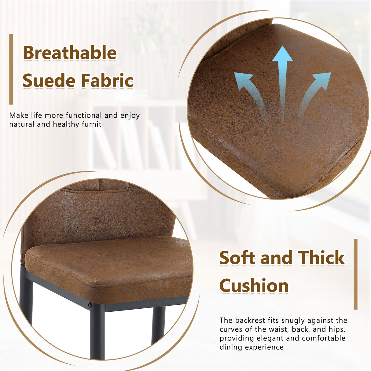 Dining Chairs With Shell Pattern, Comfort And Style