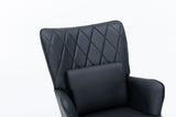 Rocking Accent Chair With Lumbar Pillow And Ottoman